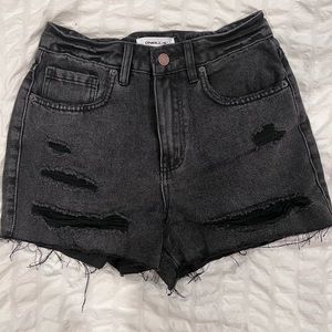 O’Neill Black Distressed Shorts
